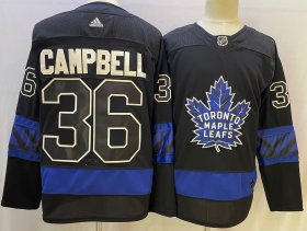 Wholesale Cheap Men\'s Toronto Maple Leafs #36 Jack Campbell Black X Drew House Inside Out Stitched Jersey