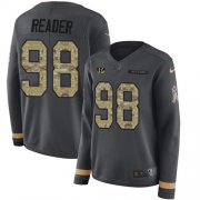Wholesale Cheap Nike Bengals #98 D.J. Reader Anthracite Salute to Service Women's Stitched NFL Limited Therma Long Sleeve Jersey