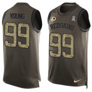 Wholesale Cheap Nike Redskins #99 Chase Young Green Men's Stitched NFL Limited Salute To Service Tank Top Jersey