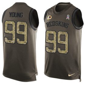 Wholesale Cheap Nike Redskins #99 Chase Young Green Men\'s Stitched NFL Limited Salute To Service Tank Top Jersey