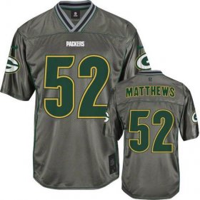 Wholesale Cheap Nike Packers #52 Clay Matthews Grey Men\'s Stitched NFL Elite Vapor Jersey