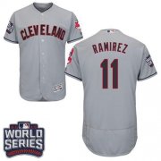 Wholesale Cheap Indians #11 Jose Ramirez Grey Flexbase Authentic Collection 2016 World Series Bound Stitched MLB Jersey
