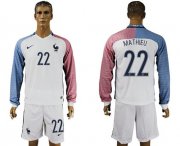 Wholesale Cheap France #22 Mathieu Away Long Sleeves Soccer Country Jersey
