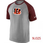 Wholesale Cheap Nike Cincinnati Bengals Ash Tri Big Play Raglan NFL T-Shirt Grey/Red
