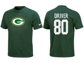 Wholesale Cheap Nike Green Bay Packers #80 Donald Driver Name & Number NFL T-Shirt Green