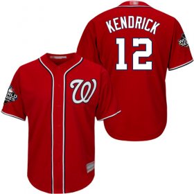 Wholesale Cheap Nationals #12 Howie Kendrick Red Cool Base 2019 World Series Champions Stitched MLB Jersey