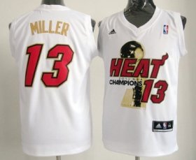 Wholesale Cheap Miami Heat #13 Mike Miller 2012 NBA Finals Champions White With Red Jersey