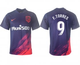 Wholesale Cheap Men 2021-2022 Club Atletico Madrid away aaa version purple 9 Soccer Jersey