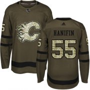 Wholesale Cheap Adidas Flames #55 Noah Hanifin Green Salute to Service Stitched NHL Jersey