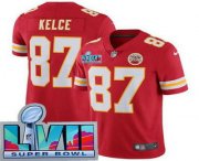 Cheap Youth Kansas City Chiefs #87 Travis Kelce Limited Red Super Bowl LVII Vapor Jersey
