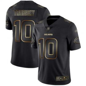 Wholesale Cheap Nike Bears #10 Mitchell Trubisky Black/Gold Men\'s Stitched NFL Vapor Untouchable Limited Jersey
