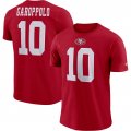 Wholesale Cheap San Francisco 49ers #10 Jimmy Garoppolo Nike Player Pride Name & Number Performance T-Shirt Scarlet