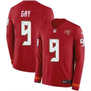 Wholesale Cheap Nike Buccaneers #9 Matt Gay Red Team Color Youth Stitched NFL Limited Therma Long Sleeve Jersey