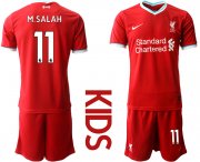 Wholesale Cheap Youth 2020-2021 club Liverpool home 11 red Soccer Jerseys