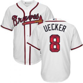 Wholesale Cheap Braves #8 Bob Uecker White Team Logo Fashion Stitched MLB Jersey