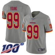 Wholesale Cheap Nike Redskins #99 Chase Young Gray Youth Stitched NFL Limited Inverted Legend 100th Season Jersey