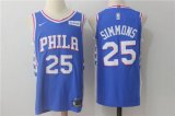 Wholesale Cheap Men's Philadelphia 76ers #25 Ben Simmons New Royal Blue 2017-2018 Nike Swingman Stitched NBA Jersey