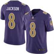 Wholesale Cheap Nike Ravens #8 Lamar Jackson Purple Men's Stitched NFL Limited Rush Jersey