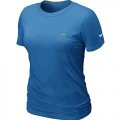 Wholesale Cheap Women's Nike Los Angeles Chargers Chest Embroidered Logo T-Shirt Light Blue