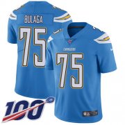 Wholesale Cheap Nike Chargers #75 Bryan Bulaga Electric Blue Alternate Men's Stitched NFL 100th Season Vapor Untouchable Limited Jersey