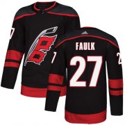 Wholesale Cheap Adidas Hurricanes #27 Justin Faulk Black Alternate Authentic Stitched NHL Jersey