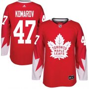 Wholesale Cheap Adidas Maple Leafs #47 Leo Komarov Red Team Canada Authentic Stitched NHL Jersey