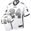 Wholesale Cheap Nike Raiders #24 Marshawn Lynch White Men's Stitched NFL Elite Drift Fashion Jersey
