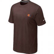Wholesale Cheap Nike Cleveland Browns Chest Embroidered Logo T-Shirt Brown
