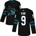 Wholesale Cheap Adidas Sharks #9 Evander Kane Black Alternate Authentic Stitched Youth NHL Jersey