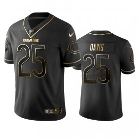 Wholesale Cheap Nike Bears #25 Mike Davis Black Golden Limited Edition Stitched NFL Jersey