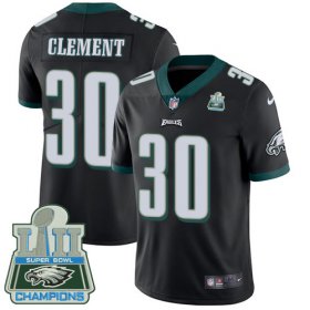 Wholesale Cheap Nike Eagles #30 Corey Clement Black Alternate Super Bowl LII Champions Men\'s Stitched NFL Vapor Untouchable Limited Jersey