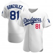 Wholesale Cheap Men's Los Angeles Dodgers #81 Victor Gonzalez Authentic White Home Official Nike Jersey