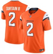 Cheap Men's Denver Broncos #2 Pat Surtain II Orange 2024 F.U.S.E. Vapor Limited Stitched Football Jersey
