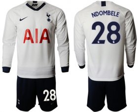 Wholesale Cheap Tottenham Hotspur #28 Ndombele Home Long Sleeves Soccer Club Jersey