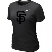 Wholesale Cheap Women's San Francisco Giants Heathered Nike Black Blended T-Shirt