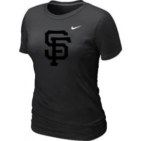 Wholesale Cheap Women\'s San Francisco Giants Heathered Nike Black Blended T-Shirt