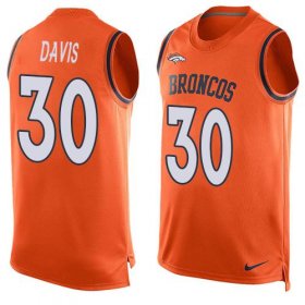 Wholesale Cheap Nike Broncos #30 Terrell Davis Orange Team Color Men\'s Stitched NFL Limited Tank Top Jersey