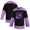 Wholesale Cheap New York Rangers Adidas Hockey Fights Cancer Practice Jersey Black