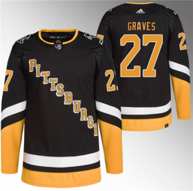 Wholesale Cheap Men\'s Pittsburgh Penguins #27 Ryan Graves Black 2021-22 Alternate Primegreen Stitched Jersey