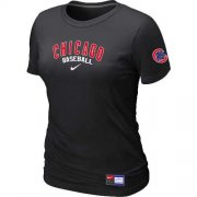 Wholesale Cheap Women's Chicago Cubs Nike Short Sleeve Practice MLB T-Shirt Black