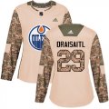 Wholesale Cheap Adidas Oilers #29 Leon Draisaitl Camo Authentic 2017 Veterans Day Women's Stitched NHL Jersey