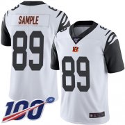 Wholesale Cheap Nike Bengals #89 Drew Sample White Men's Stitched NFL Limited Rush 100th Season Jersey