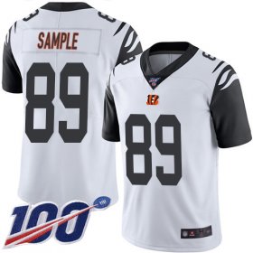 Wholesale Cheap Nike Bengals #89 Drew Sample White Men\'s Stitched NFL Limited Rush 100th Season Jersey