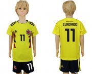 Wholesale Cheap Colombia #11 Cuadrado Home Kid Soccer Country Jersey