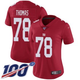 Wholesale Cheap Nike Giants #78 Andrew Thomas Red Women\'s Stitched NFL Limited Inverted Legend 100th Season Jersey