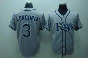 Wholesale Cheap Rays #3 Evan Longoria Grey Stitched MLB Jersey