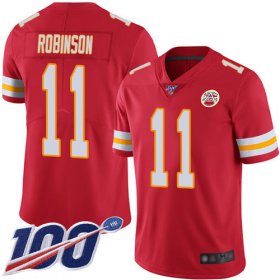 Wholesale Cheap Nike Chiefs #11 Demarcus Robinson Red Team Color Men\'s Stitched NFL 100th Season Vapor Limited Jersey