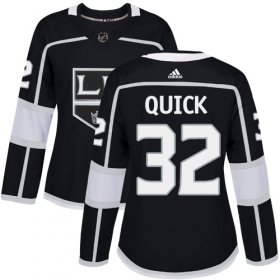 Wholesale Cheap Adidas Kings #32 Jonathan Quick Black Home Authentic Women\'s Stitched NHL Jersey