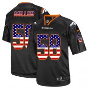 Wholesale Cheap Nike Broncos #58 Von Miller Black Men's Stitched NFL Elite USA Flag Fashion Jersey