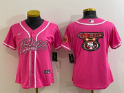 Wholesale Cheap Women's San Francisco 49ers Pink Team Big Logo With Patch Cool Base Stitched Baseball Jersey